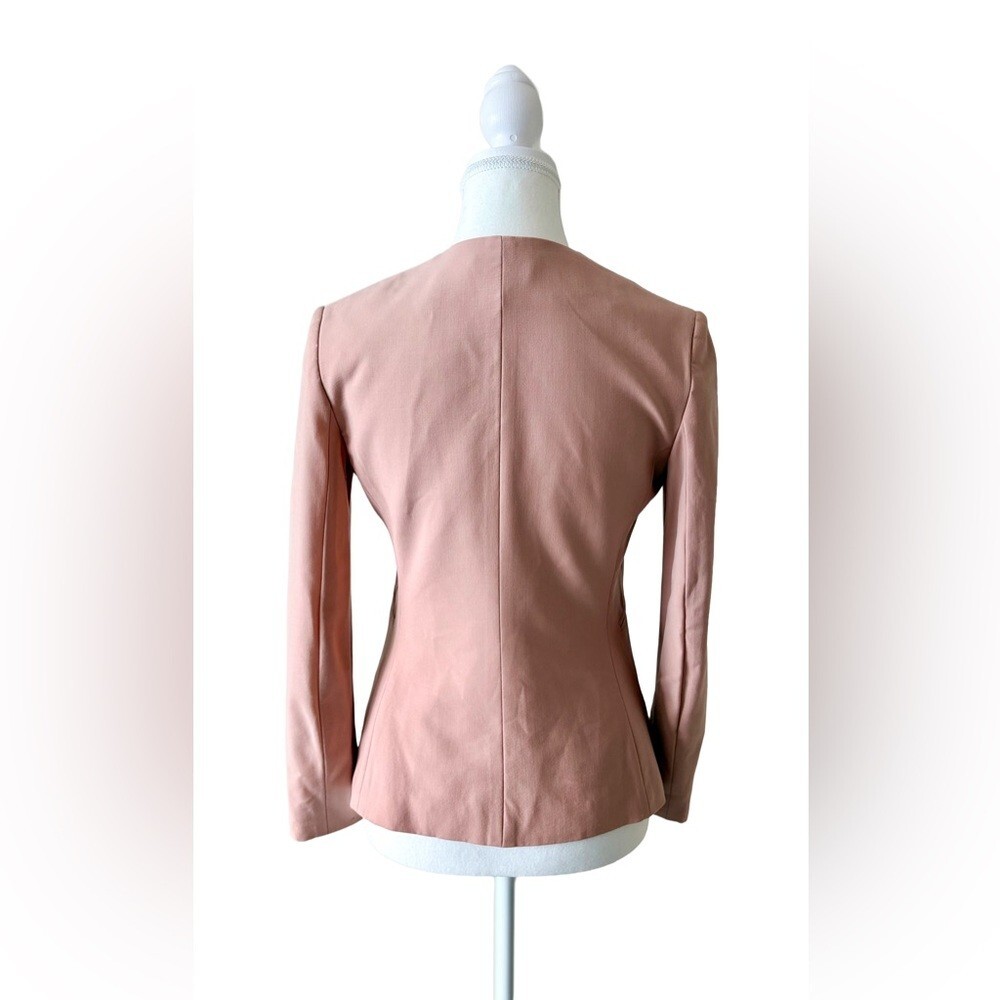 Theory Lindrayia B Wool Blend Blazer | Blush Pink | Open Front | Size 0 - Picture 4 of 6